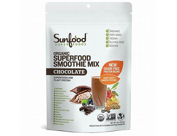 Chocolate superfood smoothie mix food facts