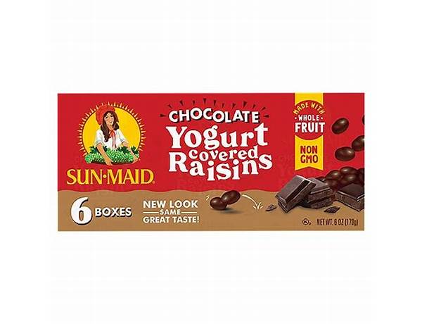 Chocolate yogurt covered raisins food facts