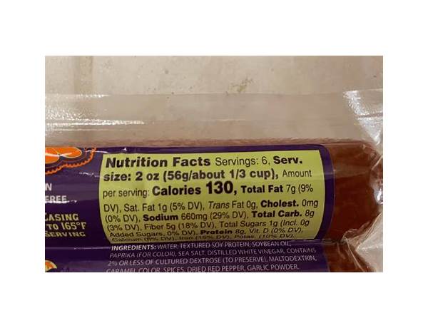 Chorizos nutrition facts