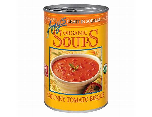 Chunky tomato bisque organic soups food facts