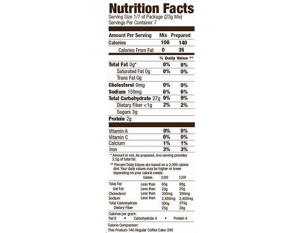 Cinnabon coffee cake nutrition facts
