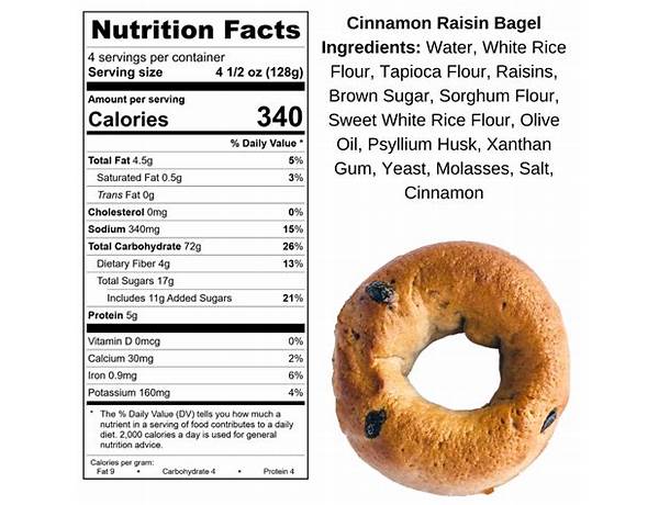 Cinnamon raisin bagels food facts