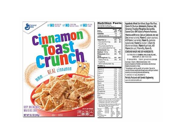 Cinnamon toast crunch cereal food facts