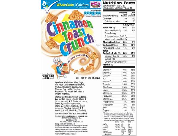 Cinnamon toast crunch minis nutrition facts