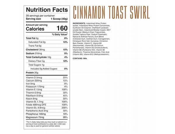 Cinnamon toast swirl food facts