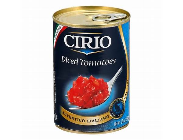 Cirio diced tomatoes nutrition facts