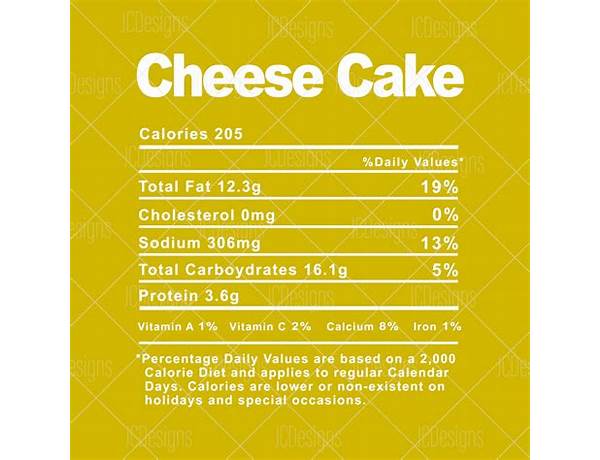 Citron cheesecake nutrition facts