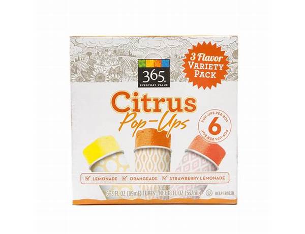 Citrus pop-ups food facts