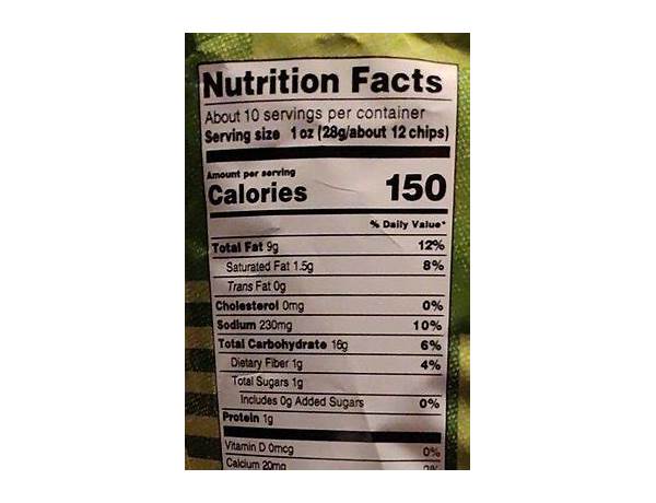 Clancy's garlic mashed chips nutrition facts