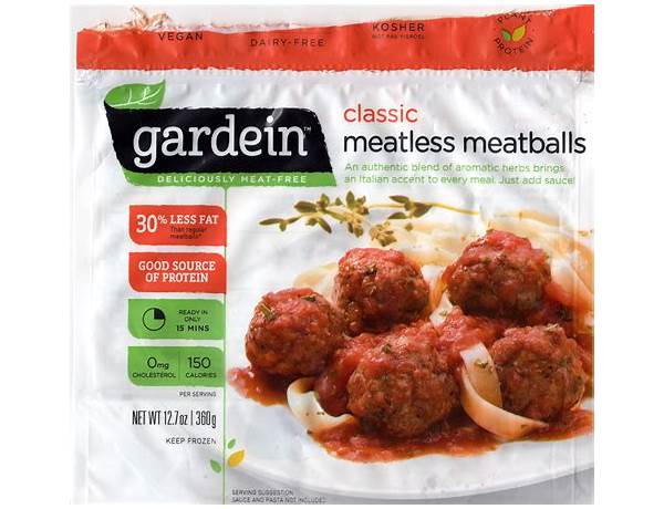 Classic meatless meatballs food facts