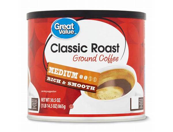 Classic roast ground coffee food facts