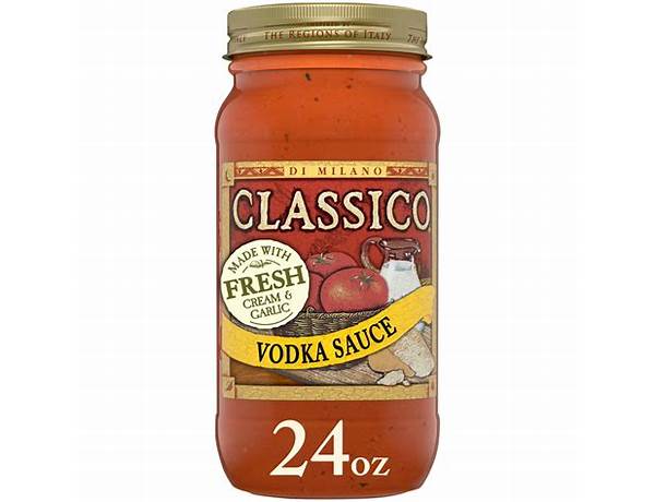 Classic vodka sauce food facts