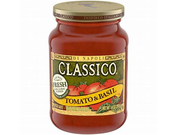 Classico, tomato & basil pasta sauce, tomato & basil, tomato & basil food facts