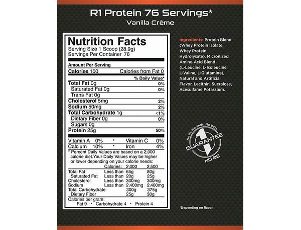 Clear whey all in one nutrition facts