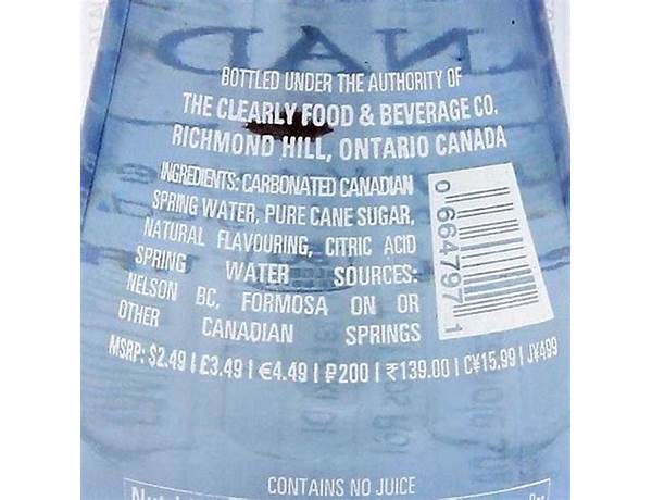 Clearly canadian raspberry nutrition facts