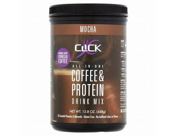 Click coffee and protein ingredients