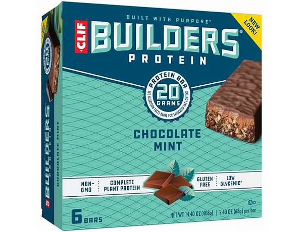 Clif builder's protein chocolate mint protein bars food facts