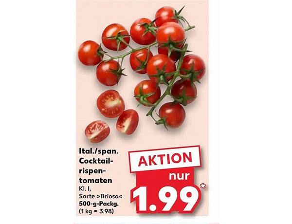 Cocktailrispen tomaten 500g food facts