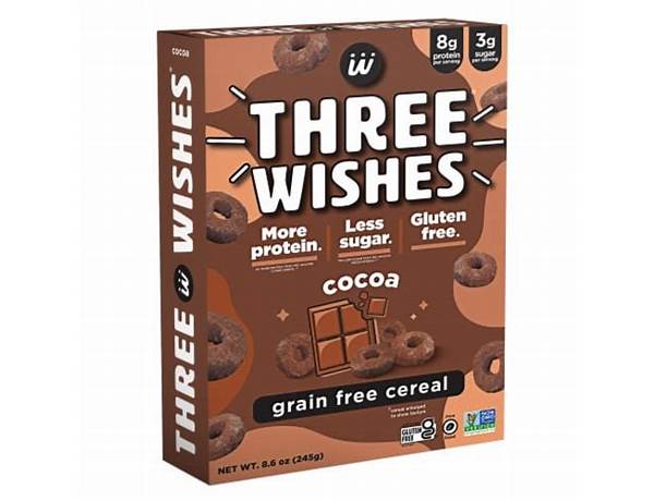 Cocoa grain free cereal food facts