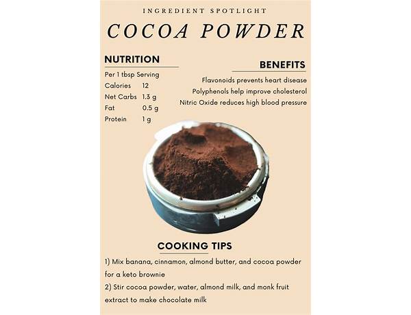 Cocoa powder food facts
