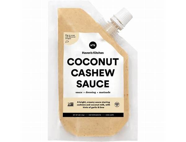 Coconut cashew sauce food facts