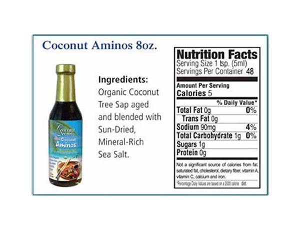 Coconut liquid aminos food facts