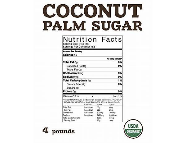 Coconut palm sugar food facts