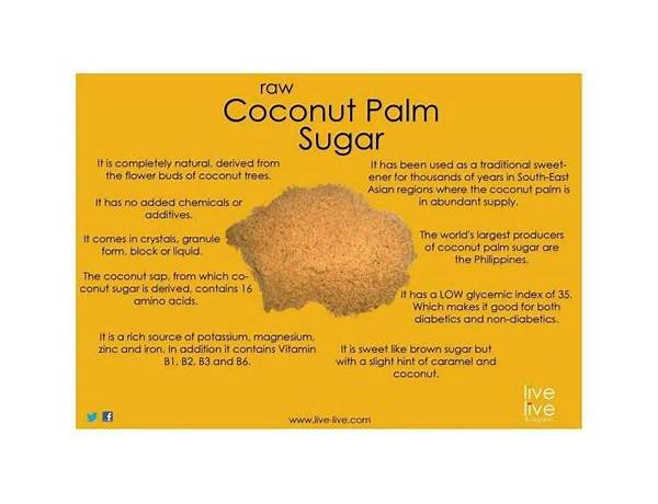 Coconut palm sugar ingredients