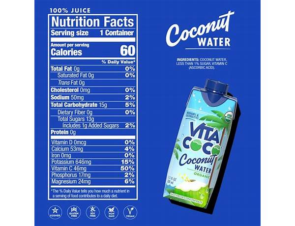 Coconut water with mango food facts