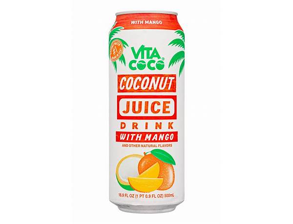 Coconut water with mango ingredients