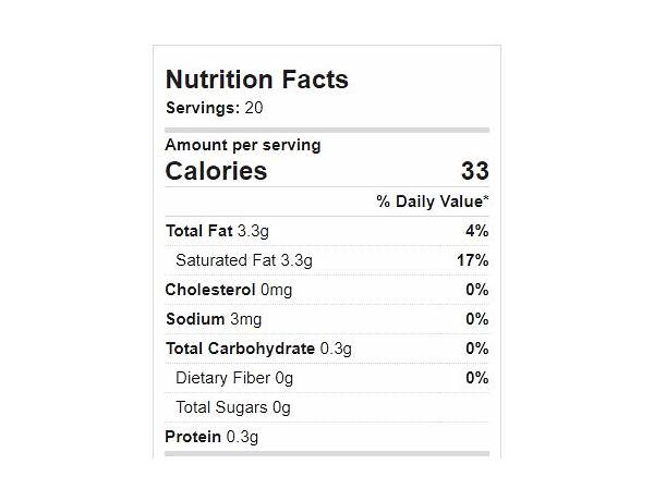 Coconut whipping cream nutrition facts