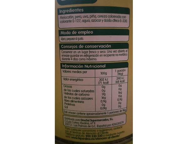 Coctell frutash nutrition facts