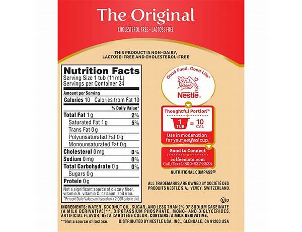 Coffee creamer nutrition facts