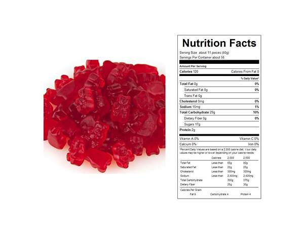 Cold-bears gummy candy nutrition facts