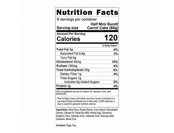 Colossal carrot cake nutrition facts