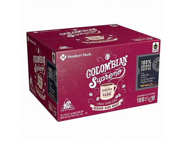 Columbia medium roast coffee k-cup pods nutrition facts