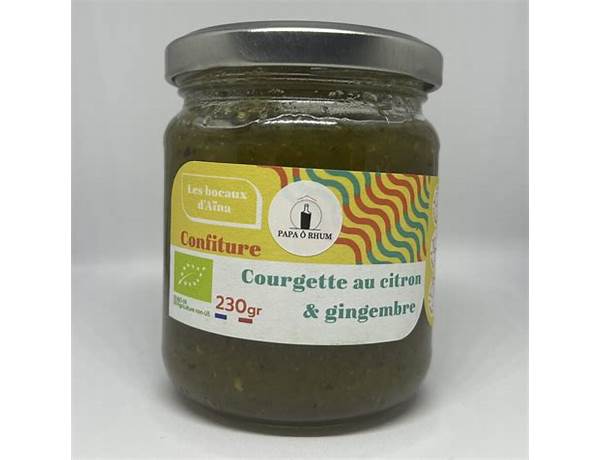 Confiture courgette au citron et gingembre ingredients