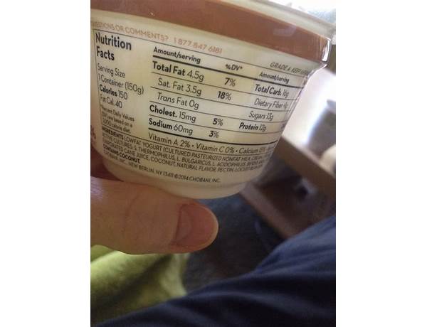 Coocnut yogurt ingredients