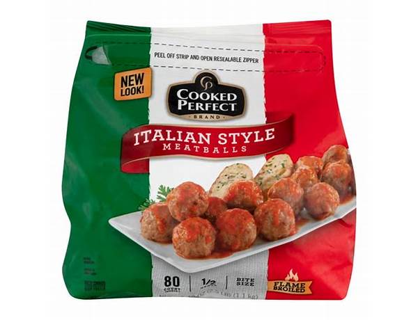 Cooked perfect italian style meatballs bite size food facts