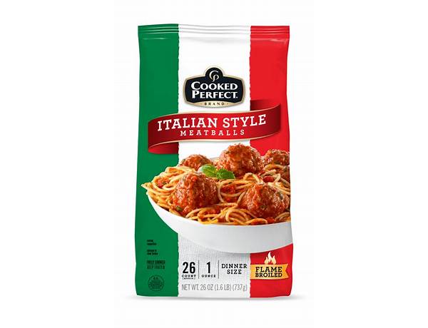 Cooked perfect italian style meatballs bite size nutrition facts