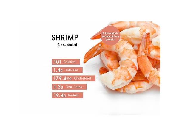 Cooked shrimp, medium food facts