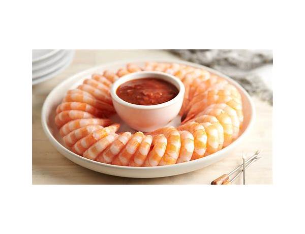 Cooked shrimp ring w/ cocktail sauce food facts