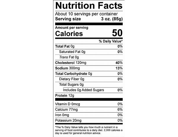 Cooked tail-off nutrition facts