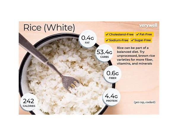Cooked white rice food facts