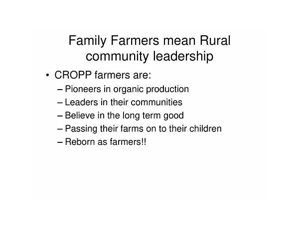 Cooperative Regions Of Organic Producer Pools, musical term