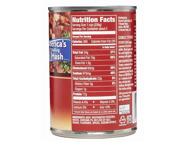 Corned beef hash nutrition facts