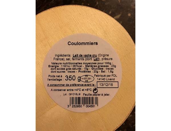 Coulommiers ingredients