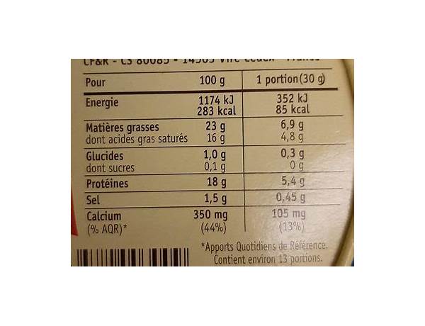 Coulommiers nutrition facts