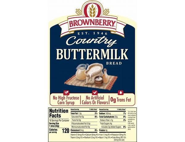 Country buttermilk bread food facts