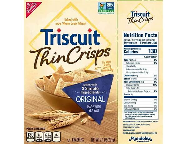 Cracker crisps nutrition facts